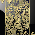King of Hearts in Gold on Black