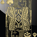 King of Spades in Gold on Black  