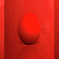 Red Egg on Red Canvas 