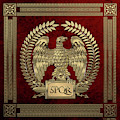 Roman Empire - Gold Imperial Eagle over Red Velvet